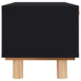 Coffee Table Black 80x40x30 cm Engineered Wood&Solid Wood Pine - 45-Degree Angle