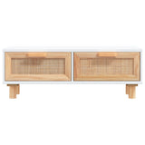 Coffee Table White 80x40x30 cm Engineered Wood&Solid Wood Pine - Top-Down View