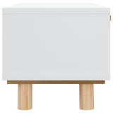 Coffee Table White 80x40x30 cm Engineered Wood&Solid Wood Pine - 45-Degree Angle