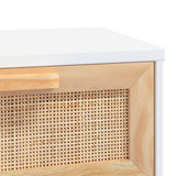 Coffee Table White 80x40x30 cm Engineered Wood&Solid Wood Pine - Rear View