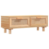 Coffee Table Brown 80x40x30 cm Engineered Wood&Solid Wood Pine - Front View
