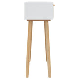 Console Table White 80x30x75 cm Solid Wood Pine&Natural Rattan