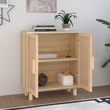 Sideboard Brown 60x30x70 cm Solid Wood Pine and Natural Rattan - Side View