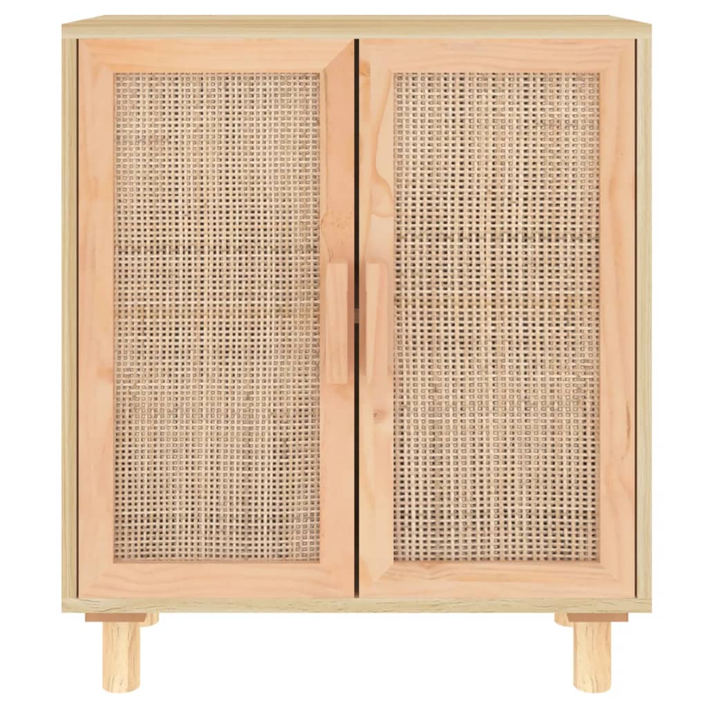 Sideboard Brown 60x30x70 cm Solid Wood Pine and Natural Rattan