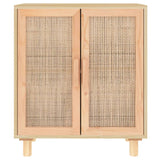 Sideboard Brown 60x30x70 cm Solid Wood Pine and Natural Rattan - Top-Down View