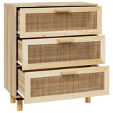 Sideboard Brown 60x30x70 cm Solid Wood Pine and Natural Rattan