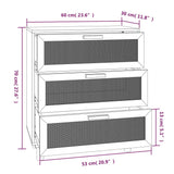 Sideboard Brown 60x30x70 cm Solid Wood Pine and Natural Rattan