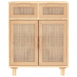 Sideboard Brown 60x30x75 cm Solid Wood Pine and Natural Rattan