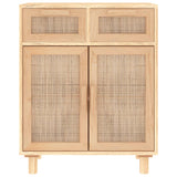 Sideboard Brown 60x30x75 cm Solid Wood Pine and Natural Rattan - Top-Down View