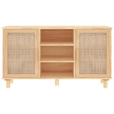 Sideboard Brown 105x30x60 cm Solid Wood Pine and Natural Rattan - Top-Down View