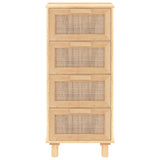 Sideboard Brown 40x30x90 cm Solid Wood Pine and Natural Rattan - Top-Down View