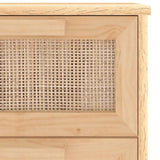 Sideboard Brown 40x30x90 cm Solid Wood Pine and Natural Rattan
