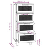 Sideboard Brown 40x30x90 cm Solid Wood Pine and Natural Rattan