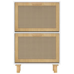 Shoe Cabinet White 52x25x80 cm Engineered Wood and Natural Rattan