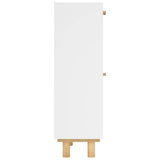 Shoe Cabinet White 52x25x80 cm Engineered Wood and Natural Rattan