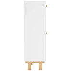 Shoe Cabinet White 52x25x80 cm Engineered Wood and Natural Rattan