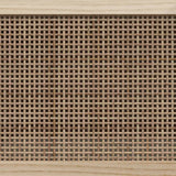 Wall-mounted Coat Rack White Engineered Wood and Natural Rattan