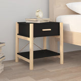 Bedside Tables 2pcs Black 42x38x45 cm Engineered Wood - Side View