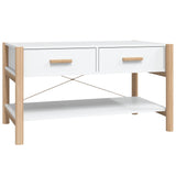Coffee Table White 82x48x45 cm Engineered Wood - Front View