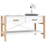 Coffee Table White 82x48x45 cm Engineered Wood - Top-Down View