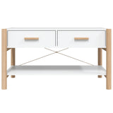 Coffee Table White 82x48x45 cm Engineered Wood - 45-Degree Angle