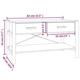Coffee Table White 82x48x45 cm Engineered Wood