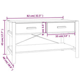 Coffee Table Black 82x48x45 cm Engineered Wood