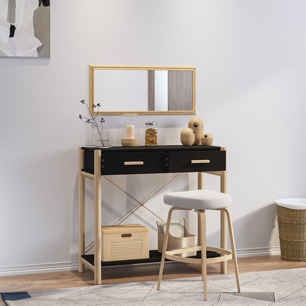 Console Table Black 82x38x75 cm Engineered Wood