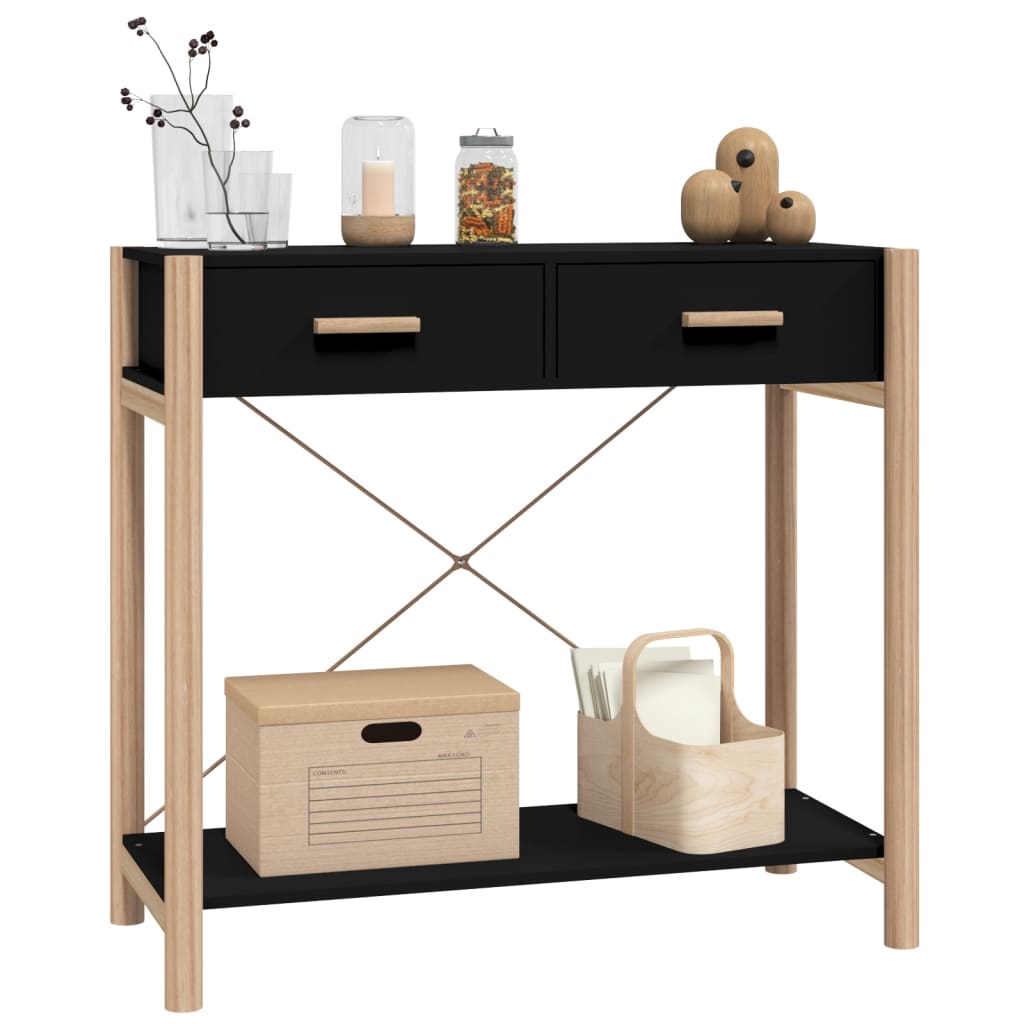 Console Table Black 82x38x75 cm Engineered Wood