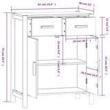 Sideboard White 62x38x75 cm Engineered Wood