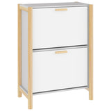 Shoe Cabinet White 57.5x33x80 cm Engineered Wood - Front View
