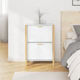 Shoe Cabinet White 57.5x33x80 cm Engineered Wood - Side View