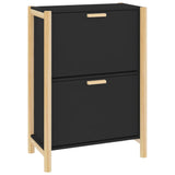 Shoe Cabinet Black 57.5x33x80 cm Engineered Wood - Front View