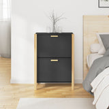 Shoe Cabinet Black 57.5x33x80 cm Engineered Wood - Side View