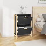 Shoe Cabinet Black 57.5x33x80 cm Engineered Wood - Top-Down View