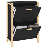 Shoe Cabinet Black 57.5x33x80 cm Engineered Wood - 45-Degree Angle