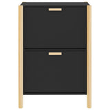 Shoe Cabinet Black 57.5x33x80 cm Engineered Wood - Rear View