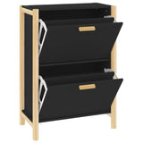 Shoe Cabinet Black 57.5x33x80 cm Engineered Wood - Low Angle
