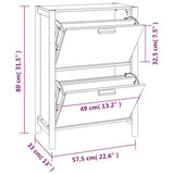 Shoe Cabinet Black 57.5x33x80 cm Engineered Wood