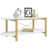 Coffee Table White 110x48x40 cm Engineered Wood - Top-Down View
