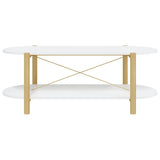Coffee Table White 110x48x40 cm Engineered Wood - 45-Degree Angle