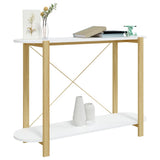 Console Table White 110x38x75 cm Engineered Wood - Top-Down View