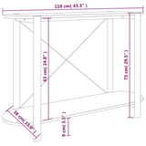 Console Table White 110x38x75 cm Engineered Wood