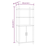 Highboard White 60x40x141 cm Engineered Wood - Rear View