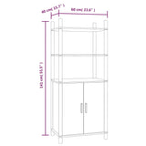 Highboard Black 60x40x141 cm Engineered Wood - Rear View
