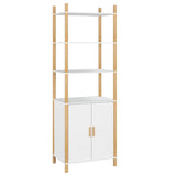 Highboard White 60x40x173 cm Engineered Wood - Front View