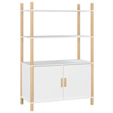 Highboard White 80x40x121 cm Engineered Wood - Front View