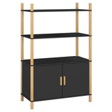 Highboard Black 80x40x121 cm Engineered Wood - Front View