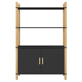 Highboard Black 80x40x121 cm Engineered Wood - Side View