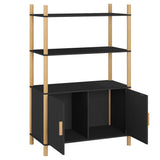 Highboard Black 80x40x121 cm Engineered Wood - 45-Degree Angle